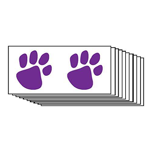 Purple Paw Prints Temporary Tattoos (10-Pack) | Skin Safe | MADE IN THE USA| Removable