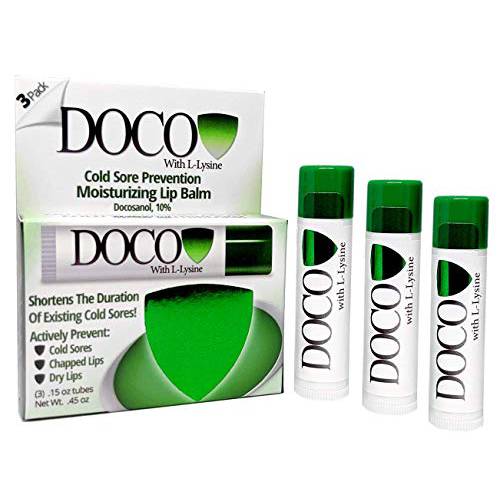 DocoShield Lip Balm w/Docosanol and Lysine (3-Pack)