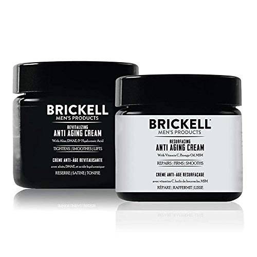 Brickell Men’s Day and Night Anti Aging Cream Routine, Natural and Organic, Scented, Skincare Gift Set