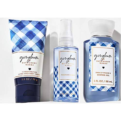 Bath and Body Works GINGHAM Trio Travel Size - Body Cream - Shower Gel & Fragrance Mist
