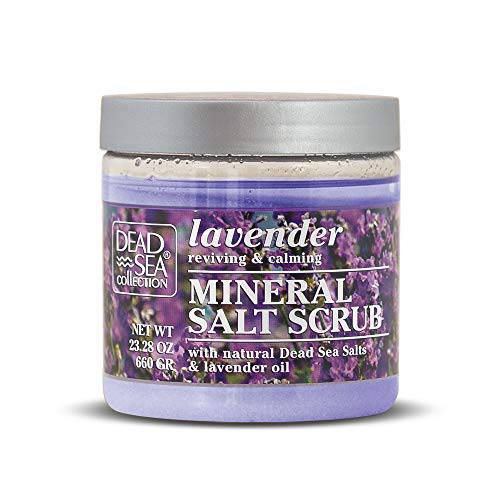 Dead Sea Collection Salt Body Scrub - Large 23.28 OZ - with Lavender - Exfoliating Effect - Includes Organic Essential Oils and Natural Dead Sea Minerals