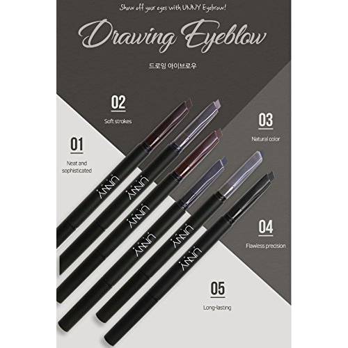Triangular Point Eyebrow Pencil with Built-in Spoolie Brush for Easy on the Go Application in Black Brown