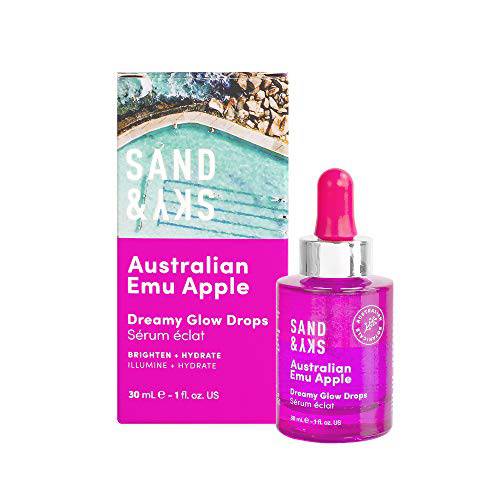 Sand & Sky Australian Emu Apple Dreamy Glow Drops - Bi-Phase Hyaluronic Acid Serum with Vitamin C and Jojoba Oil Facial Serum Face Care
