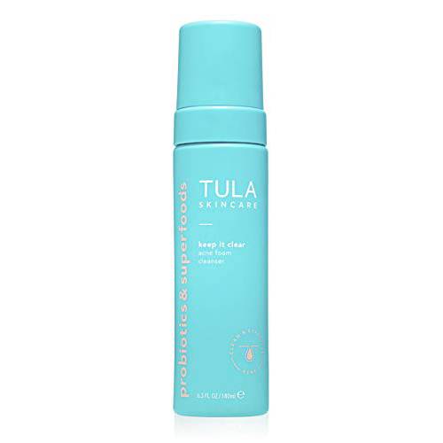 TULA Skin Care Keep It Clear Acne Foam Cleanser | Acne Treatment, Clear Up Acne, Prevent Breakouts & Brighten Marks, Contains Salicylic Acid and Probiotic Extracts | 6.3 fl. oz.