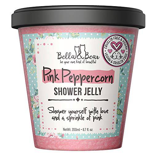 Bella & Bear Pink Peppercorn Shower Jelly, Travel Friendly, Gifts for Girls 6.7oz