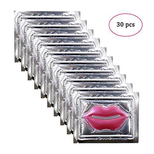Permotary 30 PCS Collagen Lip Mask Crystal Lip Care Gel Pads for Moisturizing & Reducing Chapped, Smoothing Lip Fine Lines-Lip Patches with Collagen & Glycerin to Firms & Hydrate and Plump Your Lips