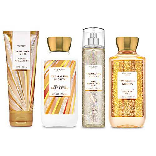 Bath & Body Works TWINKLING NIGHTS - Deluxe Gift Set Body Lotion - Body Cream - Fragrance Mist and Shower Gel - Full Size