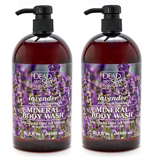 Dead Sea Collection Lavender Body Wash for Women and Men - Pack of 2 (67.6 fl. oz) - Cleanses and Moisturizes Skin - With Natural Minerals and Vitamins Nourishing Skin
