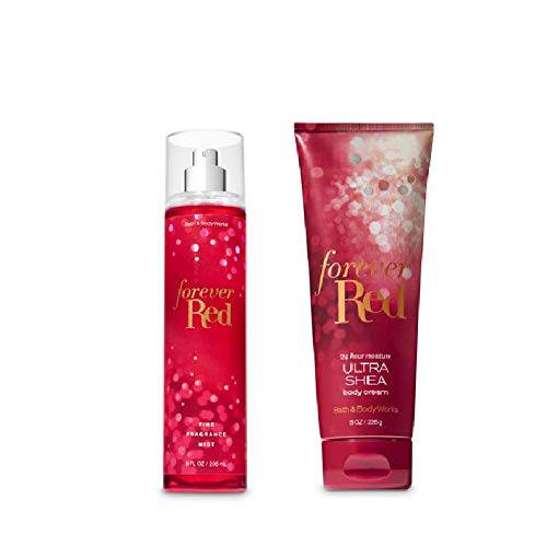 Bath and Body Works Forever Red Set - Fine Fragrance Mist and Ultra Shea Body Cream - Full Size - 2018