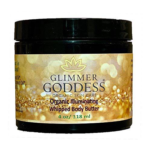 GLIMMER GODDESS Organic Whipped Body Shimmer Butter - Sexy Level 2 Rose Gold Body Shimmer , 4.0 oz