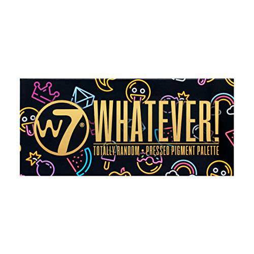 W7 Whatever Pressed Pigment Palette - 14 Rainbow Colors - Flawless Long-Lasting Party Makeup