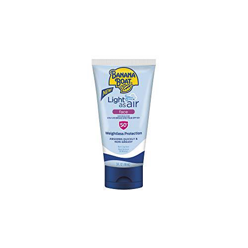 Banana Boat Light As Air Faces, Reef Friendly, Broad Spectrum Sunscreen Lotion, SPF 50, 3oz.