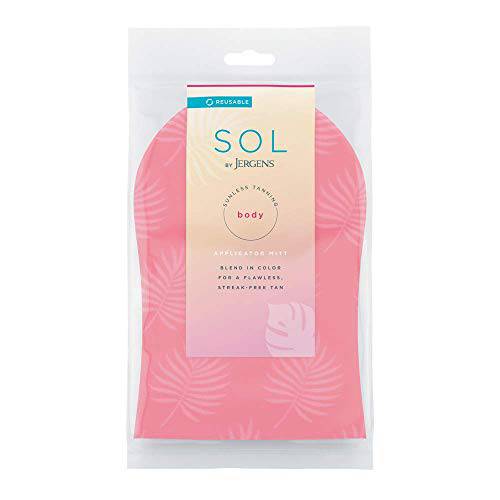 SOL by Jergens Self Tanner Applicator Mitt, Flawless, Streak-free Tanning Blender Glove, Sunless Tanning, Reusable Tanning Mitt Protects Hands