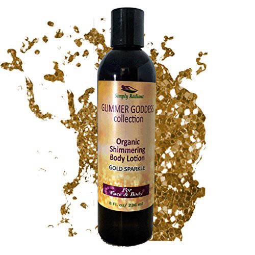 GLIMMER GODDESS Organic Body Lotion - Sexy Level 2 Gold Shimmer, 8 oz