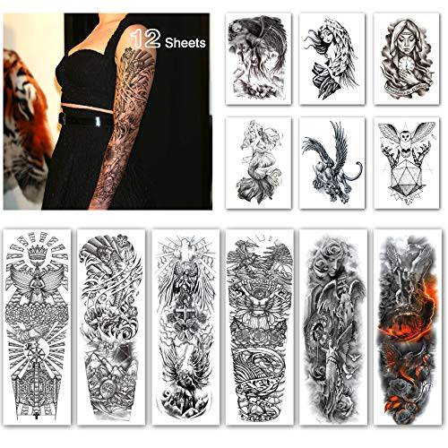 6-Sheet Full Sleeve Tattoo Sticker and 6-Sheet Half Arm Temporary Tattoos (Dragon)