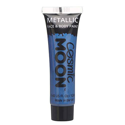 Cosmic Moon - Metallic Face Paint makeup for the Face & Body - 0.40fl oz - mesmerising metallic face paint designs - Silver