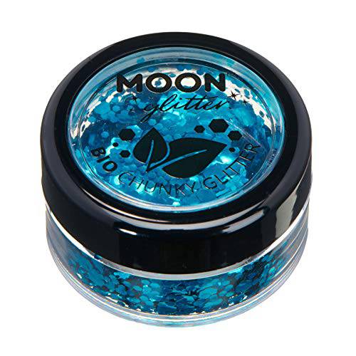 Biodegradable Eco Chunky Glitter by Moon Glitter - 100% Cosmetic Bio Glitter for Face, Body, Nails, Hair and Lips - 3g - Silver