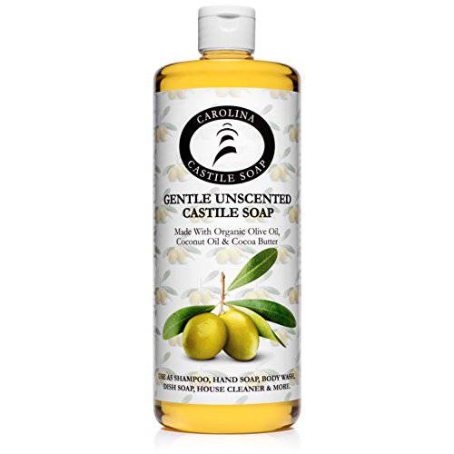 Carolina Castile Soap Castile Soap Liquid Unscented - 1 Gallon Vegan & Pure Organic Soap Concentrated Non Drying All Natural Formula Good for Sensitive Skin (1 Gallon)