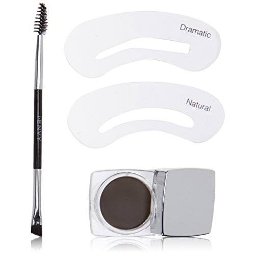 iEnvy by KISS All-In-One Brow Pomade Ebony KBPM03 Waterproof Long Lasting Mirror Cap Stencils Included