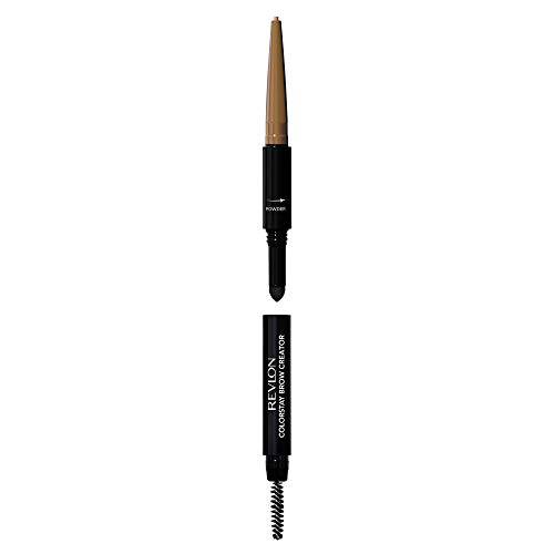 Eyebrow Pencil & Powder by Revlon, ColorStay Brow Creator 2-in-1 Eye Makeup with Spoolie, Longwearing with Precision Tip, 610 Dark Brown, 0.23 Oz