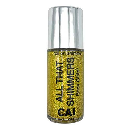 CAI Beauty NYC Silver Glitter | Easy to Apply, Easy to Remove | Roll On Shimmer for Body, Face and Hair| Holographic Cosmetic Grade Glamour
