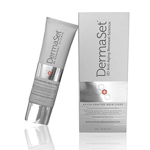 DermaSet Anti-Aging Renewal Cream (NEW FORMULA) with Plant-Based Stem Cells Advanced Formula to Visibly Reduce Wrinkles, Fine Lines and Crow’s Feet Instantly (Double Pack)