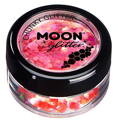 Iridescent Chunky Glitter by Moon Glitter – 100% Cosmetic Glitter for Face, Body, Nails, Hair and Lips - 0.10oz - Green