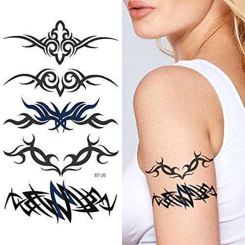 Supperb® Temporary Tattoos - Watercolor Dream of peacock & Blue Flowers