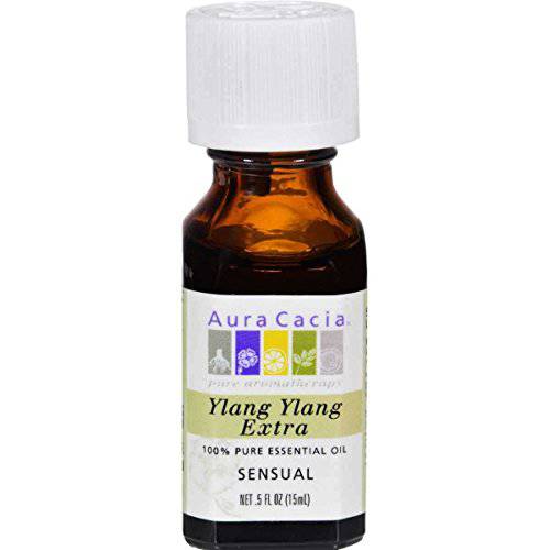 Aura Cacia 100% Pure Ylang Ylang III Essential Oil | GC/MS Tested for Purity | 15 ml (0.5 fl. oz.) | Cananga odorata