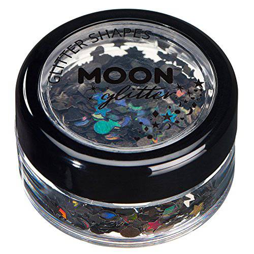 Moon Glitter Holographic Glitter Shapes 100% Cosmetic Glitter for Face, Body, Nails, Hair and Lips - 0.10oz - Green