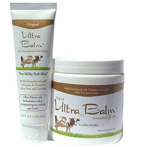 Daily Moisturizer For Dry Itchy Skin, Psoriasis & Eczema Relief That Contains Lanolin, Vitamins A, D & E, Aloe Vera, To Moisturize Face, Body, Dry Hands & Cracked Heels by Ultra Balm (Unscented)