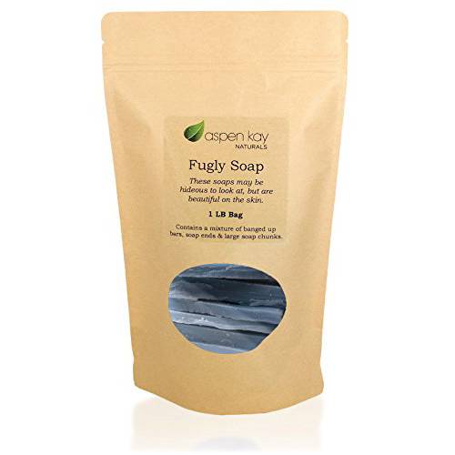 Aspen Kay Naturals - 1 Pound Bag of Fugly Soap, a Mixture of Banged Up Bars, Soap Ends & Soap Chunks. 100% Natural & Organic Soap. (Aloe & Calendula)