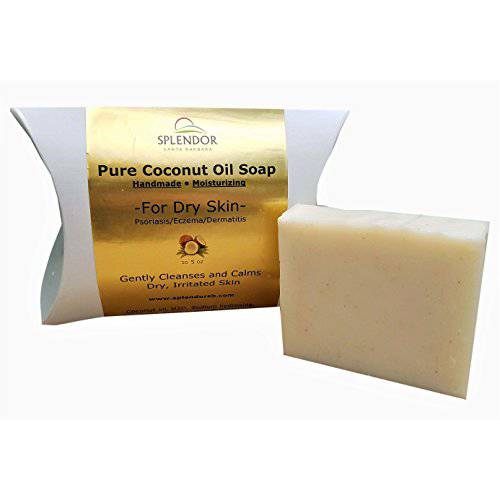 Moisturizing Coconut Oil Face & Body Bar Soap - for Dry, Irritated, Itchy, Sensitive Skin - Handmade, Vegan, Natural, Fragrance-Free with Gluten Free Colloidal Oats, Calendula, Chamomile and Aloe