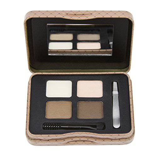 L.A. Girl Inspiring Brow Kit, Medium and Marvelous (Medium), Brow Wax 0.035 oz., Brow Powder 0.15 oz., Includes Tweezers and Dual Ended Brush with Spoolie