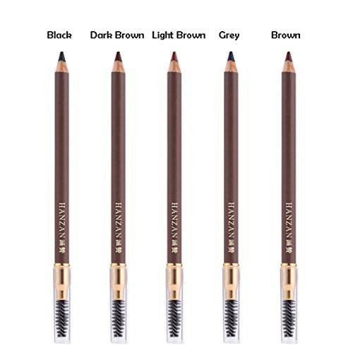 1pcs Eyebrow Pencil Longlasting Waterproof Durable Liner Eyebrow 5 Colors to Choose (1 Black)