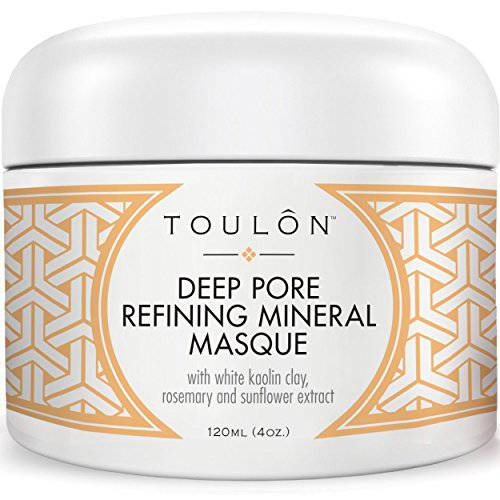 TOULON Kaolin Clay Mask for Face with White Kaolin Mineral Clay. Soft Pure Healing Mask with Minerals to Reduce Wrinkles and Blackheads & Detox Skin - Improve Complexion for Women or Men