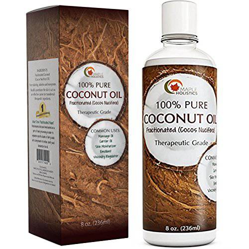 Fractionated Coconut Oil for Skin and Hair - Liquid Coconut Oil for Hair Care and Body Oil for Dry Skin - Pure Coconut Oil Hair Moisturizer for Men and Women and Carrier Oil for Essential Oils Mixing