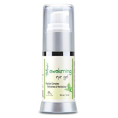Deluvia Daily Under Eye Gel - Reduces the Appearance of Puffiness, Wrinkles, Fine Lines, Bags, Dry, Crepe Skin - Organic Aloe, Vitamin E, Hyaluronic Acid - Firming Moisturizing.