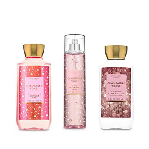 Bath and Body Works - Champagne Toast - Daily Trio - Shower Gel, Fine Fragrance Mist & Super Smooth Body Lotion