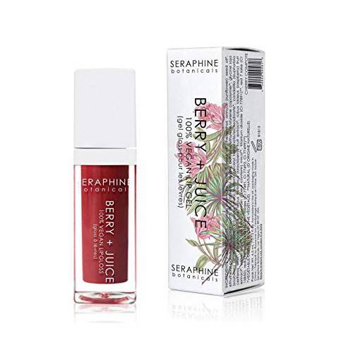 Seraphine Botanicals Berry + Juice - 100% Vegan Lip Gel Tinted Gloss 0.20 fl oz (Cherry Compote)