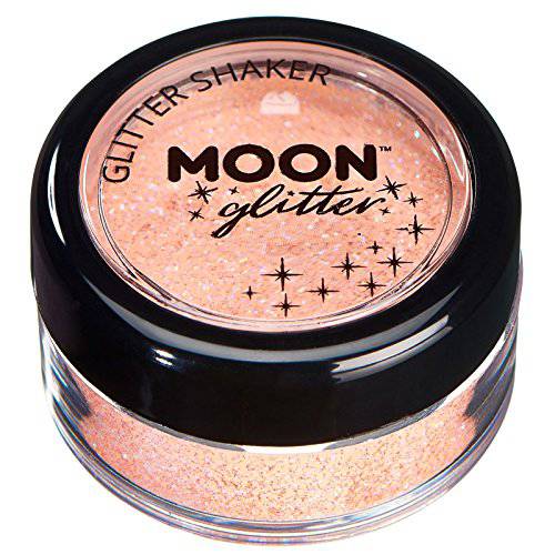 Pastel Glitter Shakers by Moon Glitter – 100% Cosmetic Glitter for Face, Body, Nails, Hair and Lips - 0.10oz - Peach