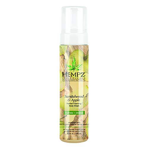 Hempz Fresh Fusions Sandalwood and Apple Herbal Foaming Body Wash Unisex Body Wash 8.5 oz