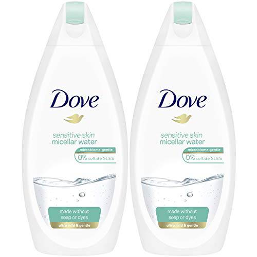Dove Sensitive Skin Micellar Water Body Wash, 16.9 Ounce / 500 Ml (Pack of 2) International Version