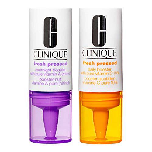 Clinique Fresh Pressed 2 Piece Set (0.29 Ounce Daily Booster + Overnight Booster 0.20 Ounce)