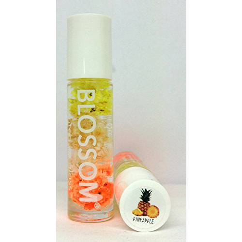 Blossom Scented Roll on Lip Gloss, Infused with Real Flowers, Made in USA, 0.20 fl. oz./5.9ml, Pineapple (Cap Color May Vary)