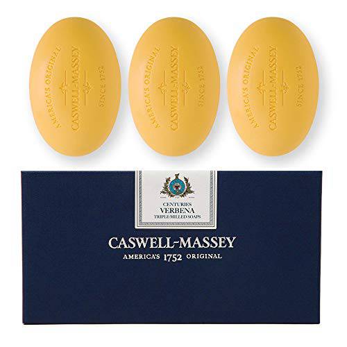 Caswell-Massey Triple Milled Verbena Three-Soap Gift Set, Moisturizing & Scented Bath Soap For Men & Women, Made In The USA, 5.8 Oz (3 Bars)