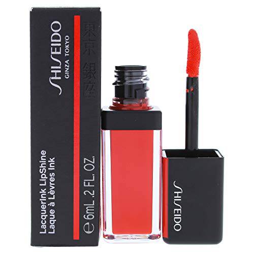 Shiseido Lacquerink Lipshine - 305 Red Flicker By for Unisex - 0.20 Oz Lip Gloss, 0.2 Oz