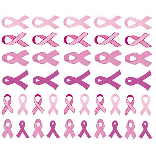 40 Pink Ribbon Temporary Tattoos: Breast Cancer Awareness Tattoo (5 Sheets)