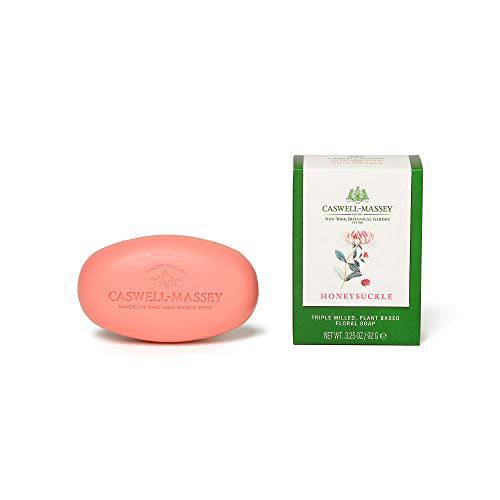 Caswell-Massey Triple Milled NYBG Honeysuckle Single Soap Bar, Scented & Moisturizing Bath Soap For Women, Made In The USA, 3.5 Oz