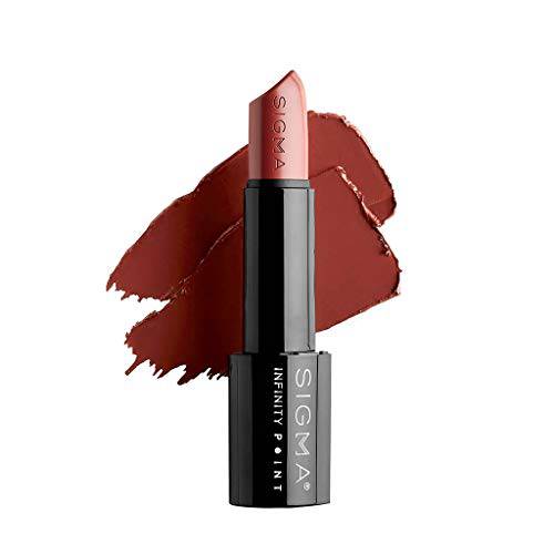 Sigma Beauty Infinity Point Mulberry Muave Lipstick - Longwear Satin Finish Lipstick for Great Lip Color Makeup, Temptation